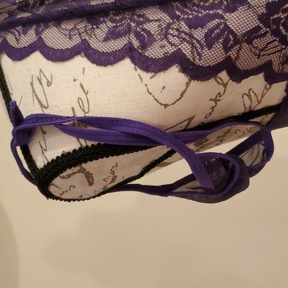 Women Lace Babydoll Bra Set Lingerie Set Solid purple 💜 - Picture 3 of 4